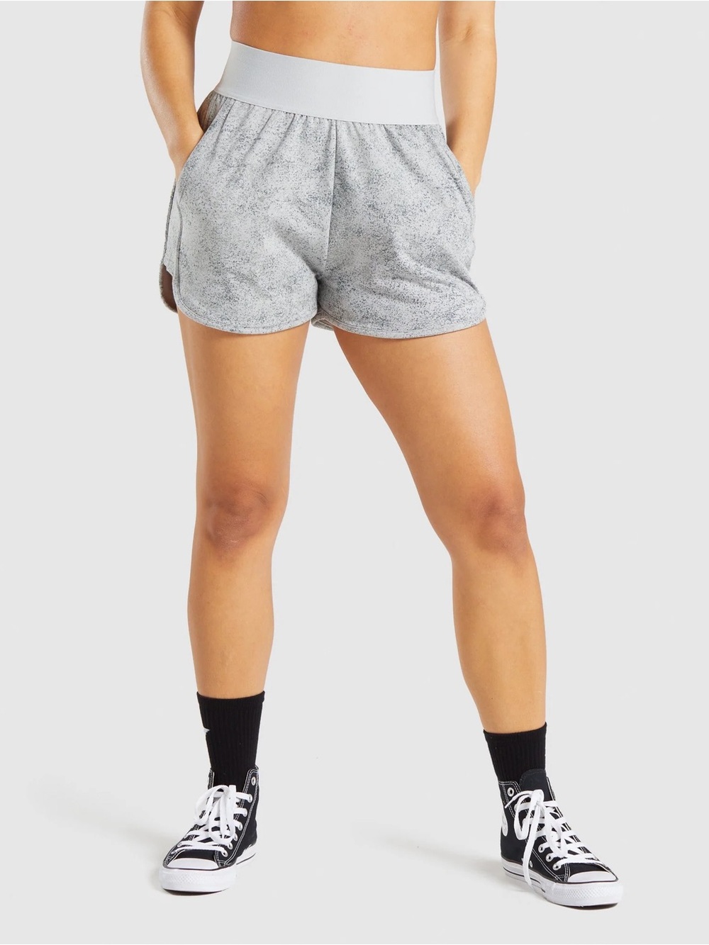 Gymshark Women's Grey High-Waist Athletic Shorts